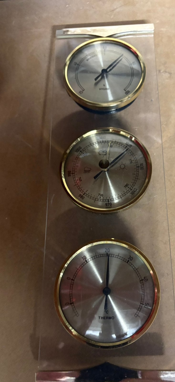 Deco station meteo . Thermomètre, barometre , hydrometre ., Enlèvement ou Envoi, Comme neuf, Métal