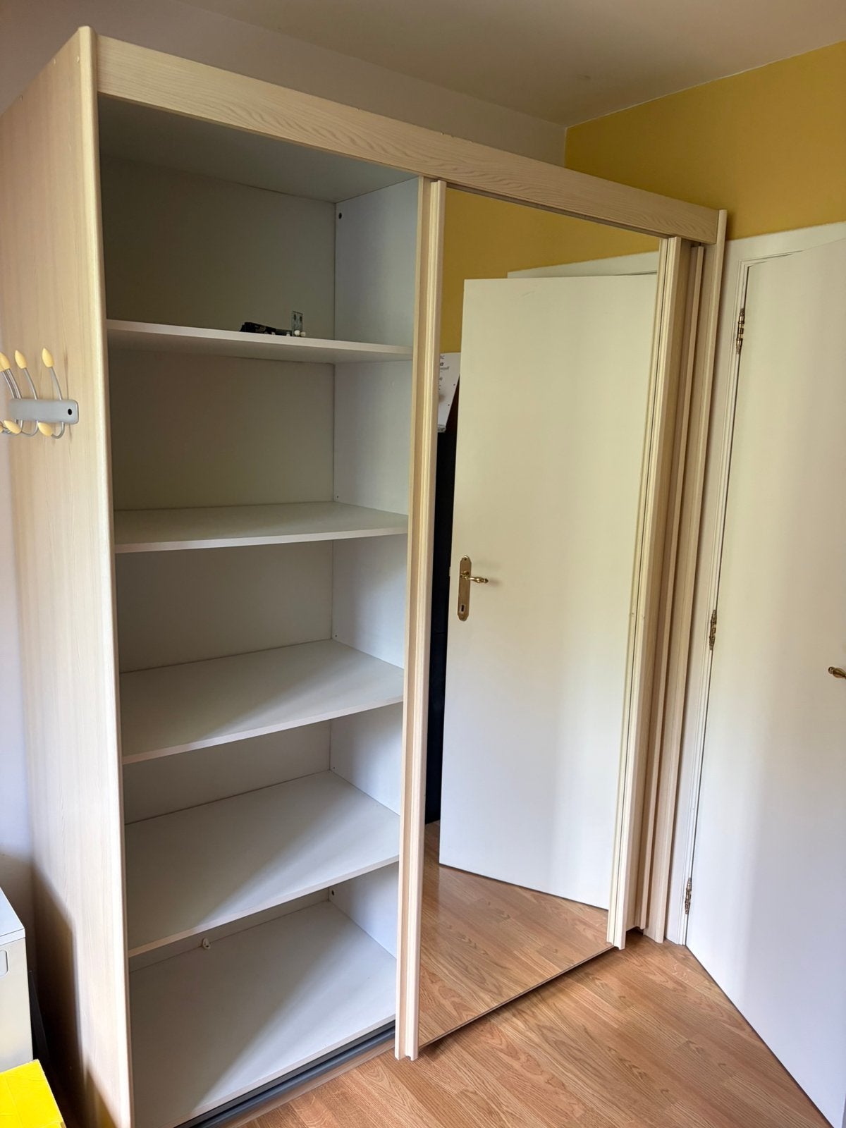 Spiegel-schuifdeur kleerkast, Huis en Inrichting, Kasten | Kleerkasten, Ophalen, Met deur(en), Gebruikt, 200 cm of meer