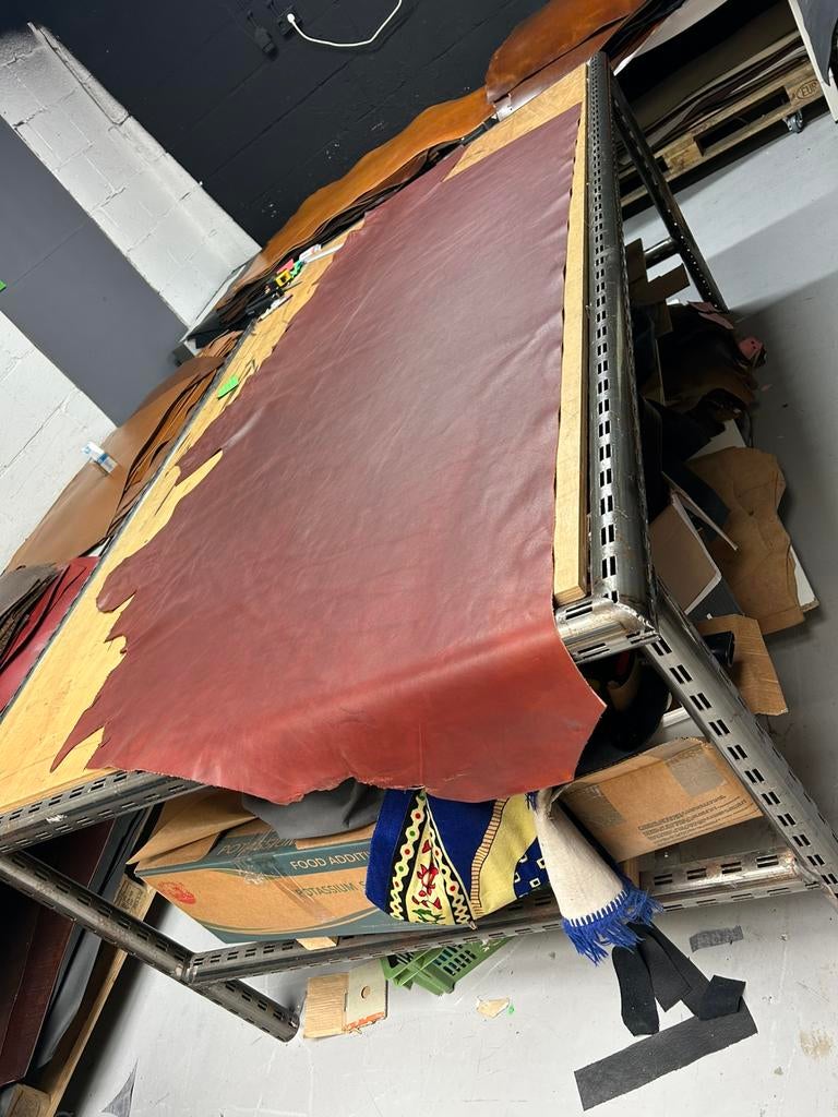 Cognac kleur halve huid 1.5 mm dikte soepel en glad A-266, Ophalen of Verzenden, Zo goed als nieuw