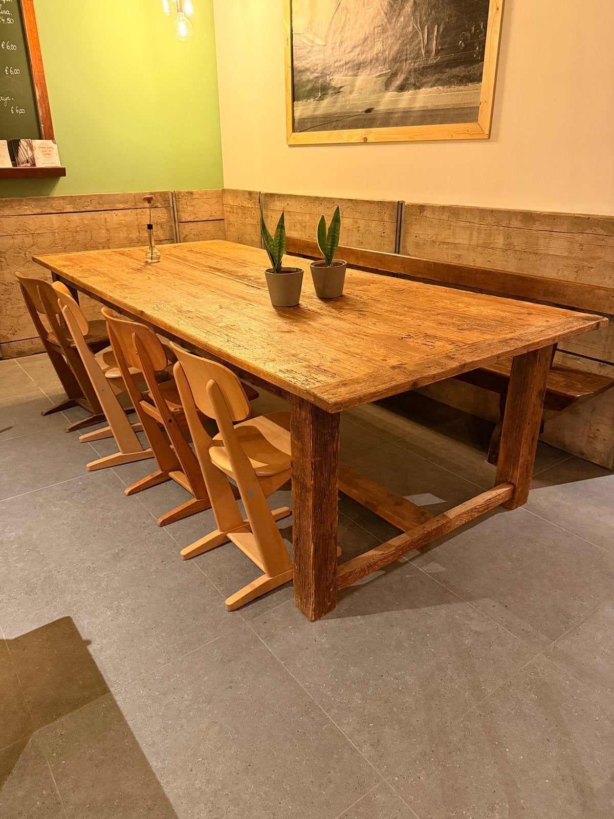Rustiek Boeren eetkamertafel, Rustieke stijl, 100 à 150 cm, Enlèvement, Utilisé