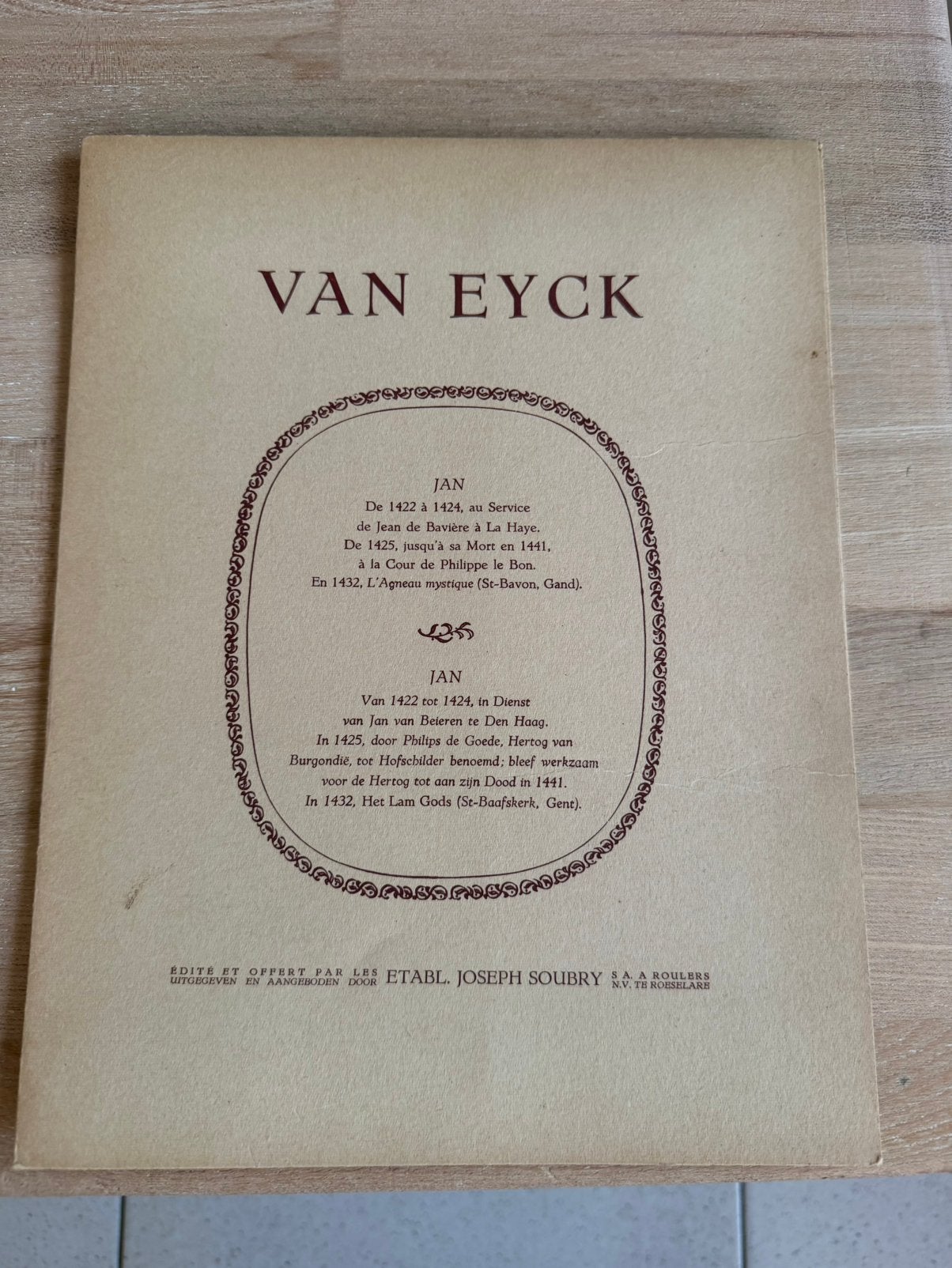 Van Eyck – vintage kunstmap 4 reproducties – Joseph Soubry, Ophalen, Vintage