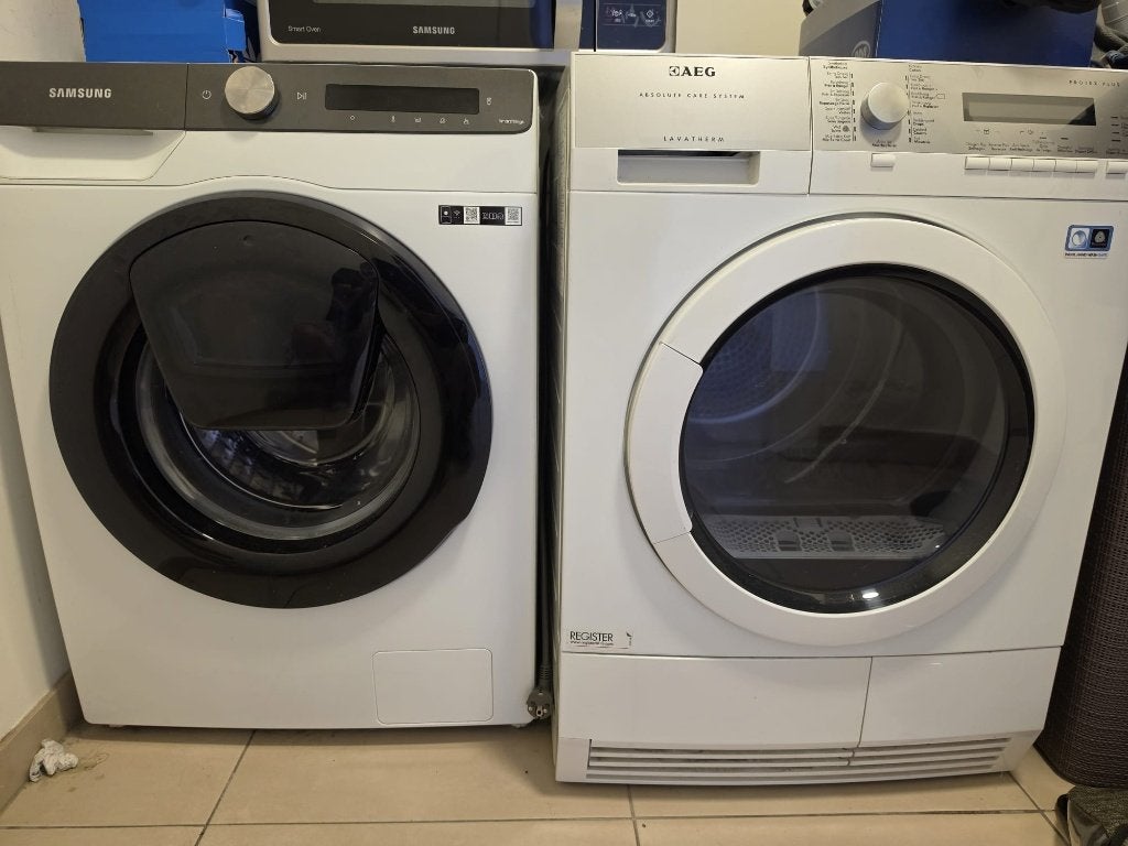 Verhuis! Samsung Wasmachine + AEG Droogkast |, Elektronische apparatuur, Wasmachines, Zo goed als nieuw, Ophalen