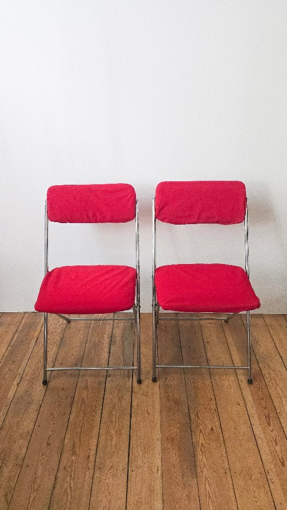 Paire de chaises pliables vintage EYREL -  1960, Enlèvement ou Envoi, Maison et Meubles
