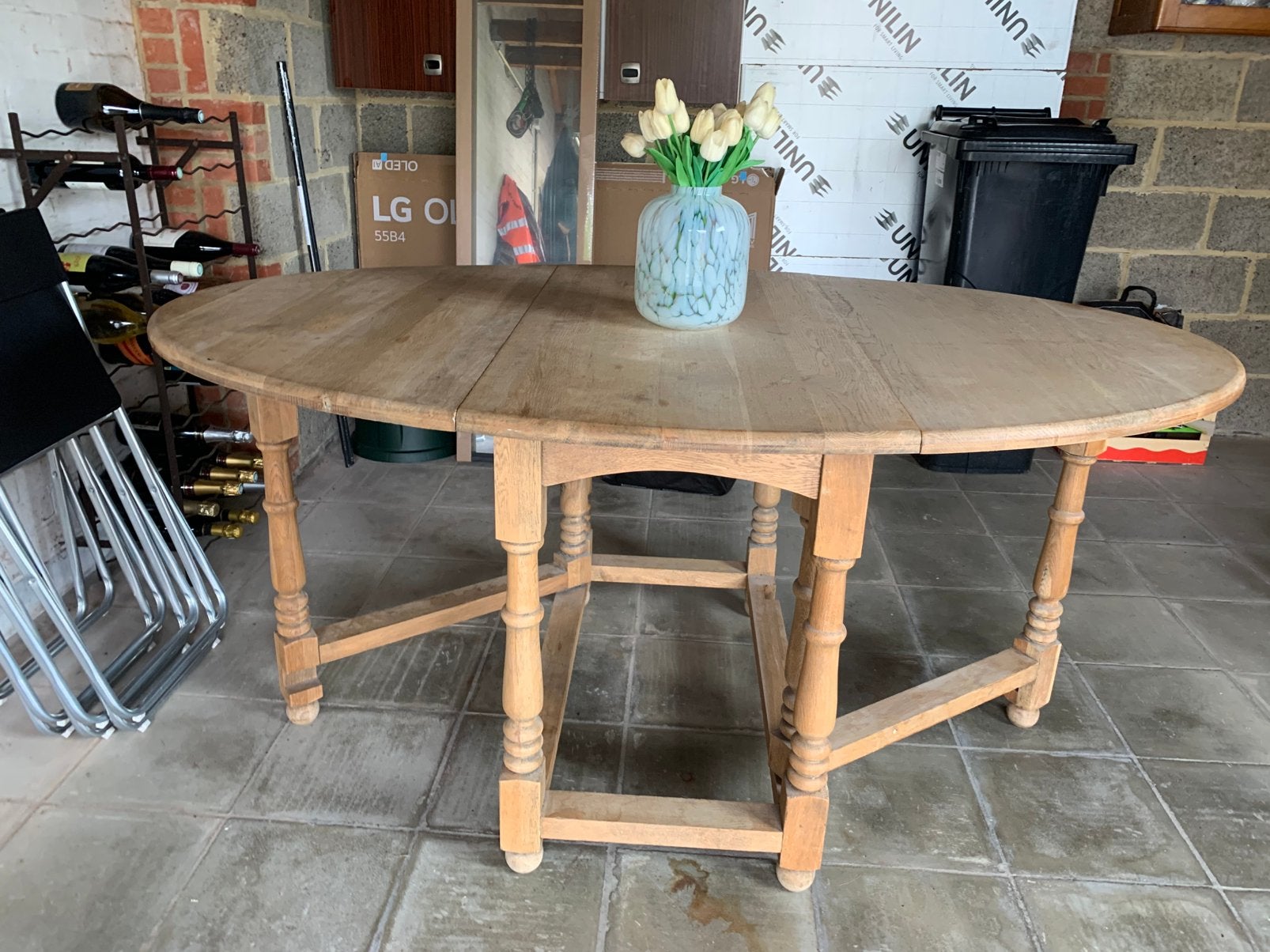 Table en chene, 150 à 200 cm, Cinq personnes ou plus, Comme neuf, Enlèvement