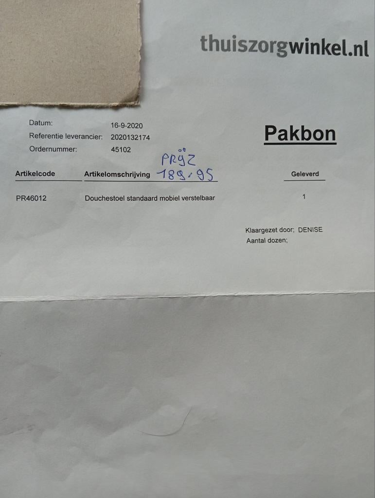 te koop douche stoel nog zogoed als nieuw, Ophalen, Zo goed als nieuw, Duwrolstoel