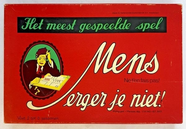 Mens Erger Je Niet Bordspel compleet Gezelschapsspel Vintage, Een of twee spelers, Verzenden, Zo goed als nieuw