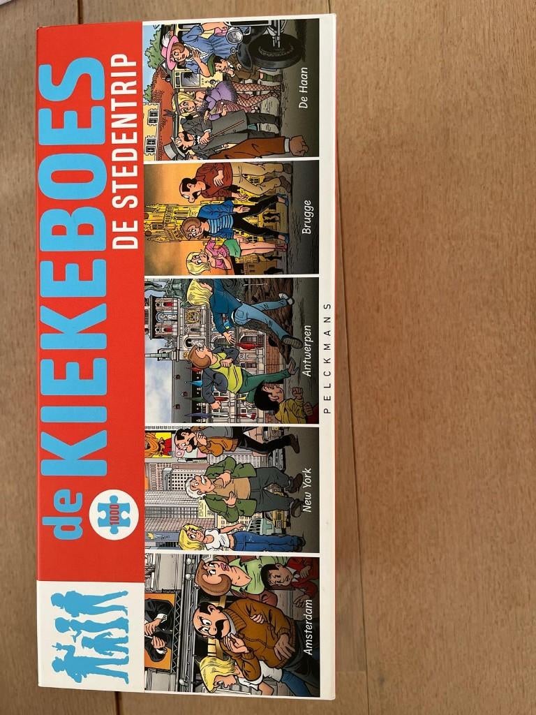 4 puzzels van Kiekeboes, Ophalen of Verzenden, Meer dan 1500 stukjes, Zo goed als nieuw, Legpuzzel