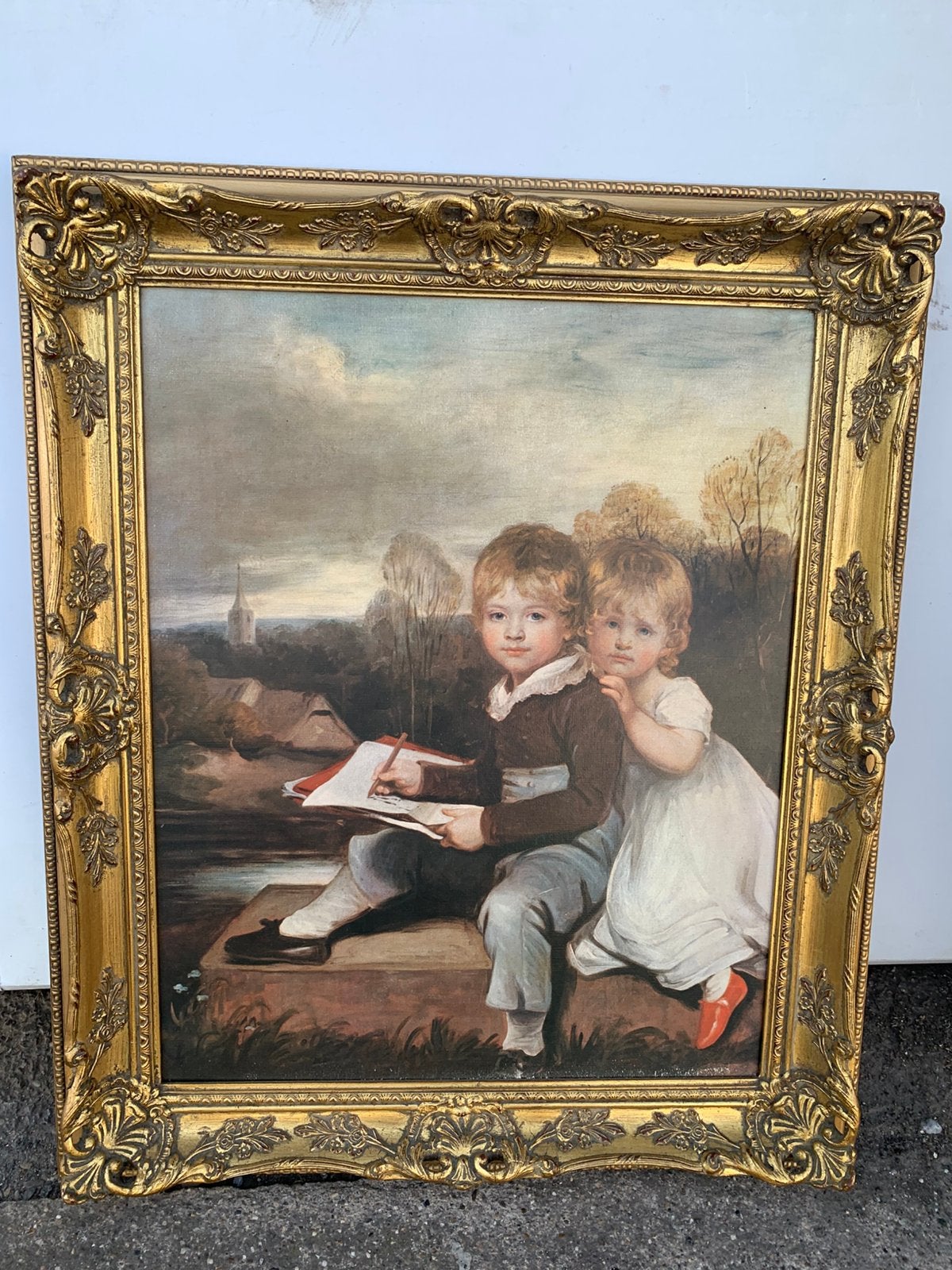 Peinture garçon et fille sur toile, Enlèvement, Portrait ou Personnes, Toile