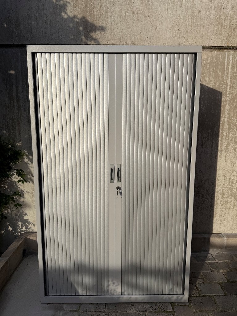 Metalen rolluikkast (2 stuks), Ophalen, Gebruikt, 100 tot 150 cm, Met slot