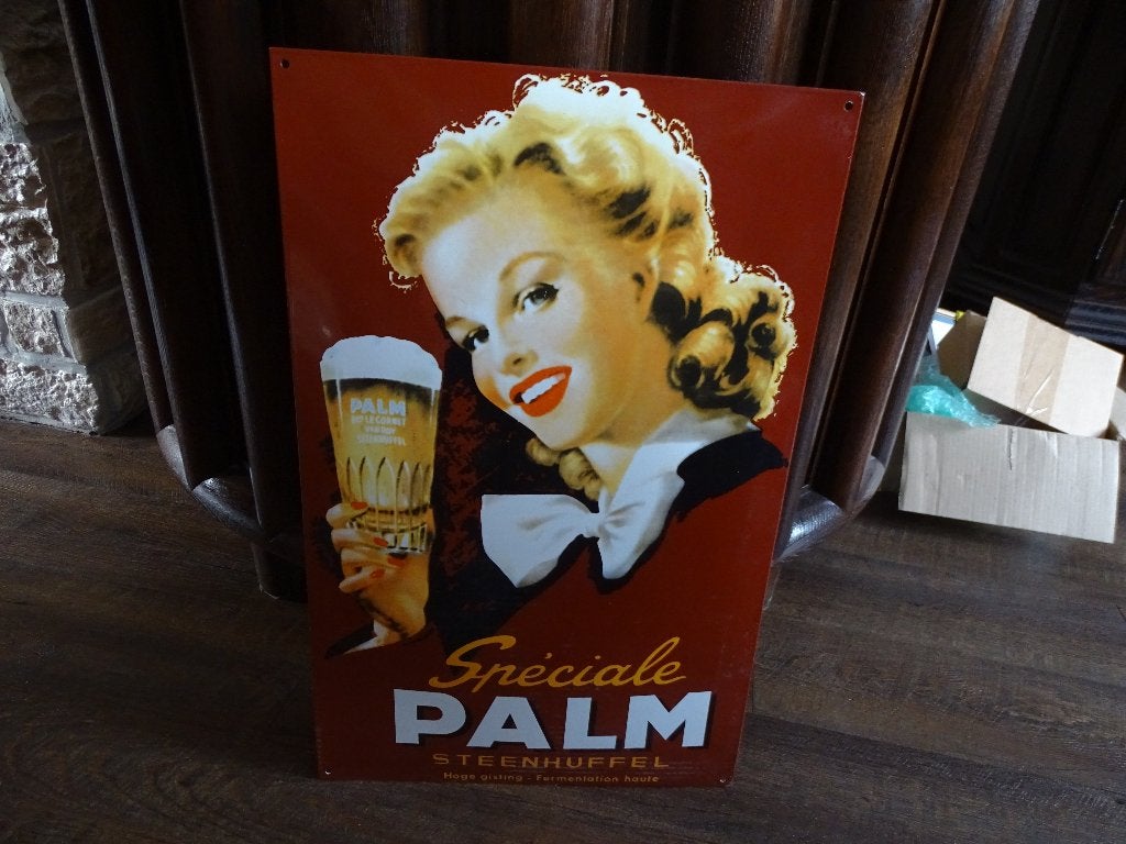 plaque emaillée de biere palm, Enlèvement, Comme neuf, Panneau publicitaire