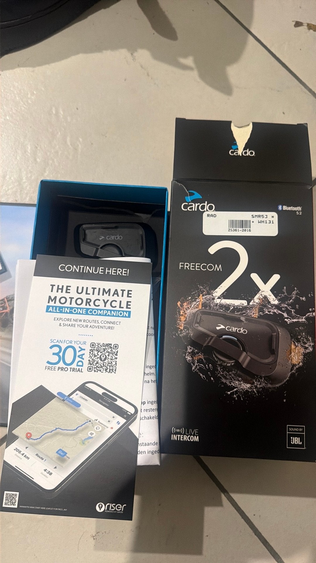 Cardo Freecom 2x, Motos, Enlèvement