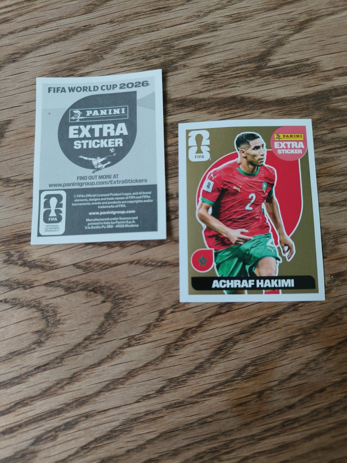 Panini WK 2026: gouden EXTRA sticker: Achraf Hakimi, Ophalen of Verzenden