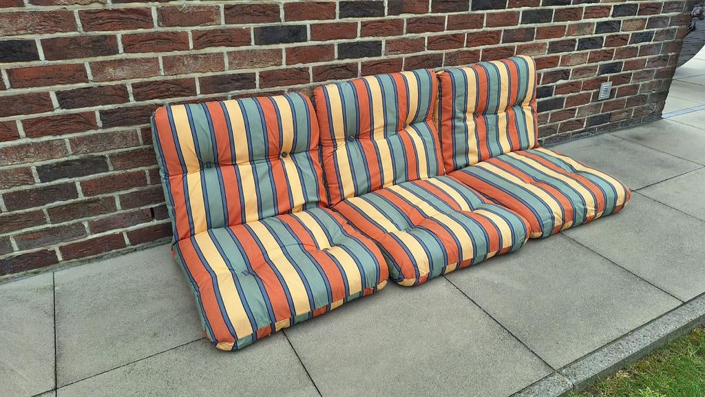 3 coussins pour jardin, palettes ou salon intérieur., Enlèvement, Utilisé