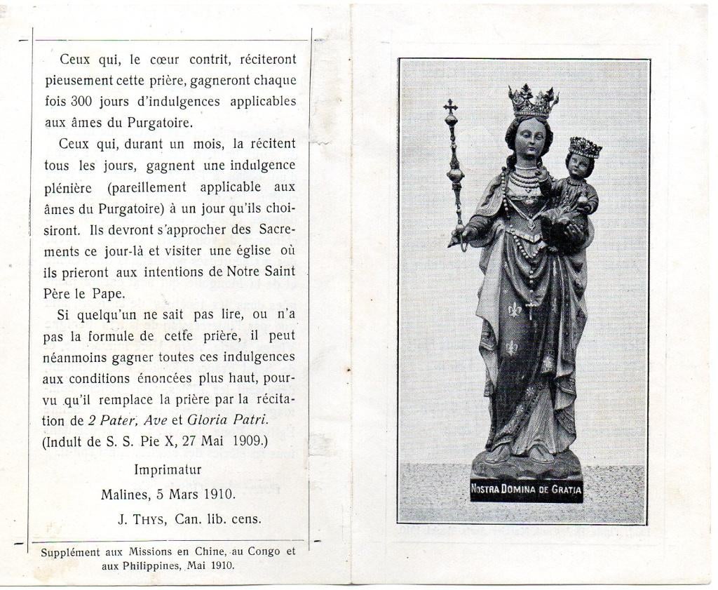 devotieprentje OLV van Genade in Scheut Anderlecht, Ophalen of Verzenden, Christendom | Katholiek