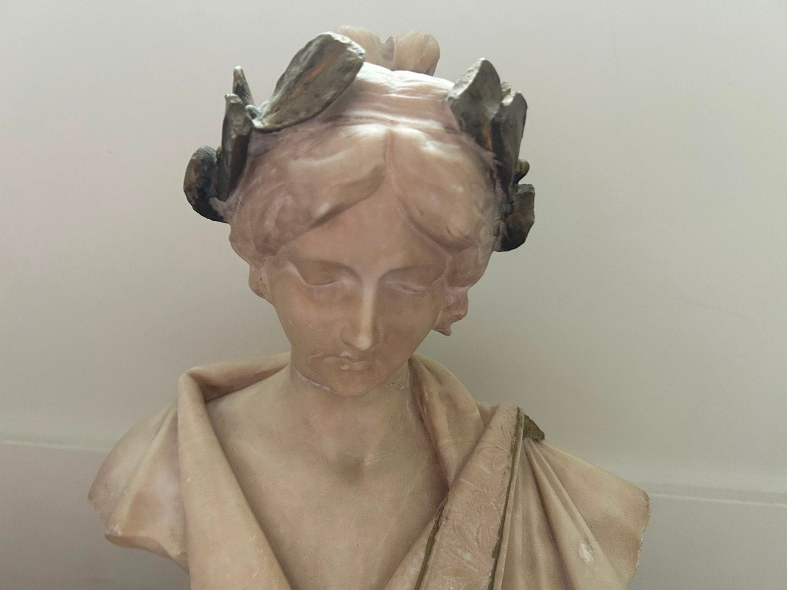 Antieke Albasten Buste "Sapho", Ophalen, Art nouveau, Beeld