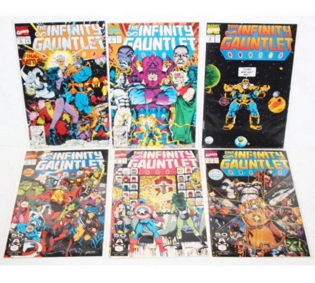 The Infinity Gauntlet #1-6 comics Near Mint Jim Starlin 1991, Boeken, Amerika, Complete serie of reeks, Ophalen of Verzenden, Zo goed als nieuw