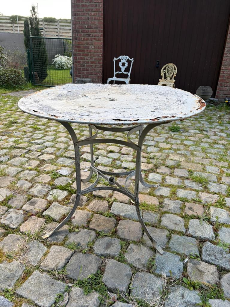 Vintage smeedijzeren tuintafel, Tuin en Terras, Tuintafels, Ophalen, Gebruikt, Metaal
