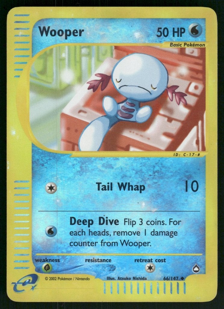 Wooper 66/147 - Aquapolis (Reverse Holo) (EX), Hobby en Vrije tijd, Verzamelkaartspellen | Pokémon, Verzenden, Gebruikt