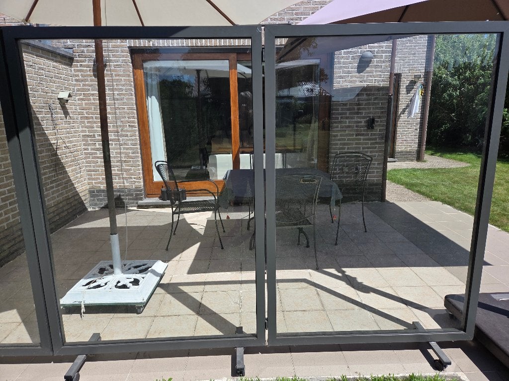 Plooibaar Glazen windscherm 3,60 m voor tuin, Enlèvement, Comme neuf