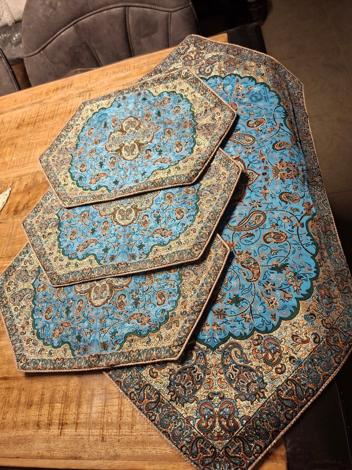 handgemaakte termeh set.  gobelin/jacquard stof,glanzende zi, Ophalen