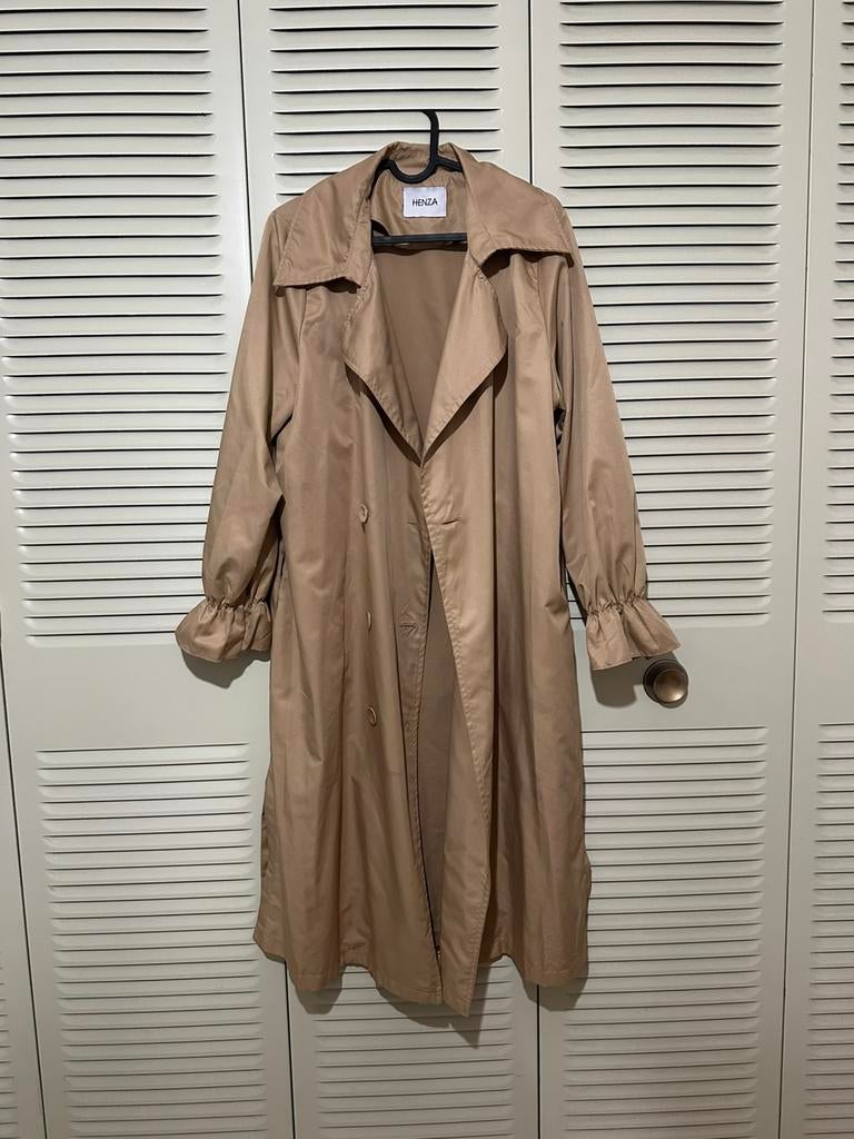 Trench-coat long boutonée, Vêtements | Femmes, Enlèvement, Comme neuf, Beige