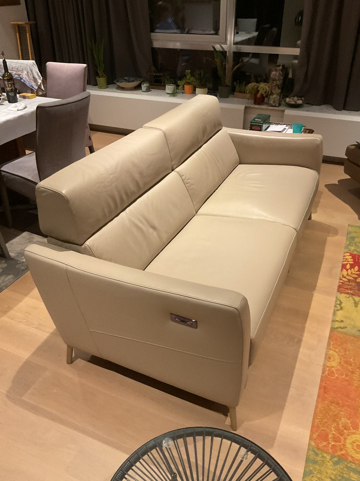 Matuzzi leren witte zetel, Tweepersoons, Leer, Zo goed als nieuw, 200 tot 250 cm