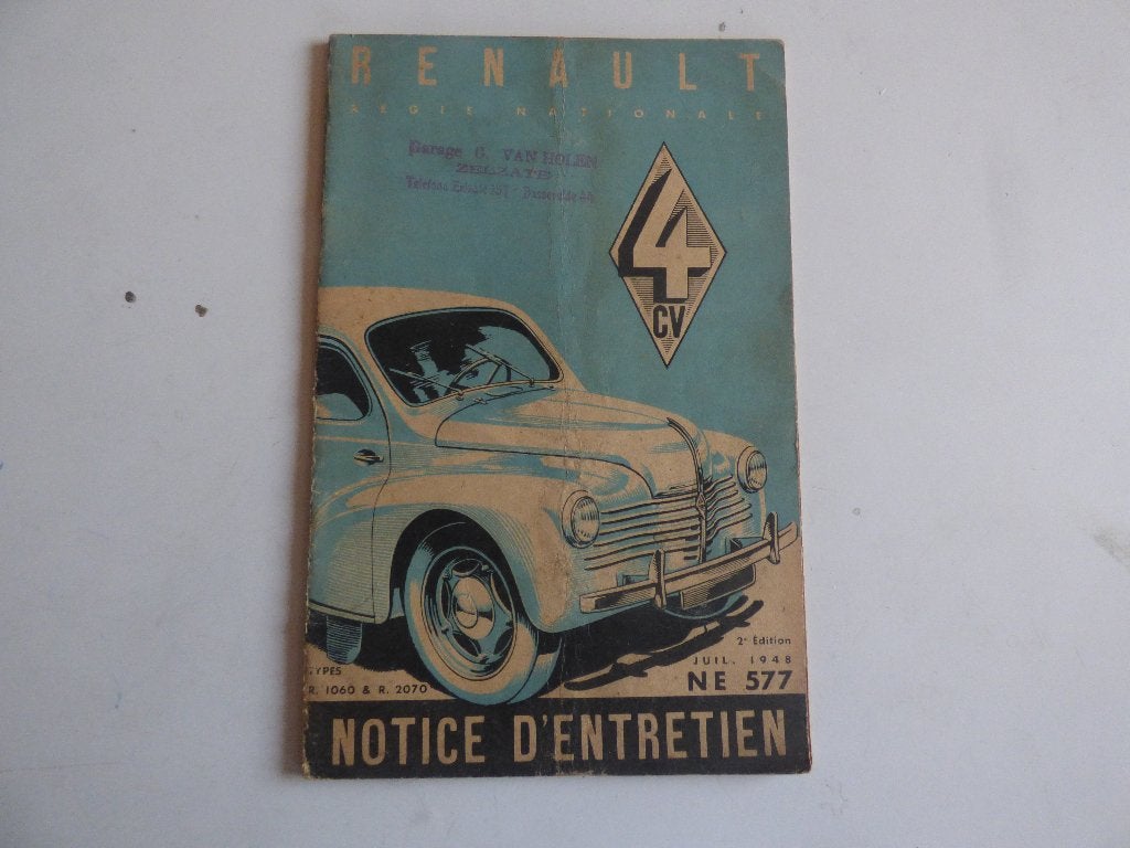 RENAULT 4CV HANDLEIDING, Ophalen of Verzenden