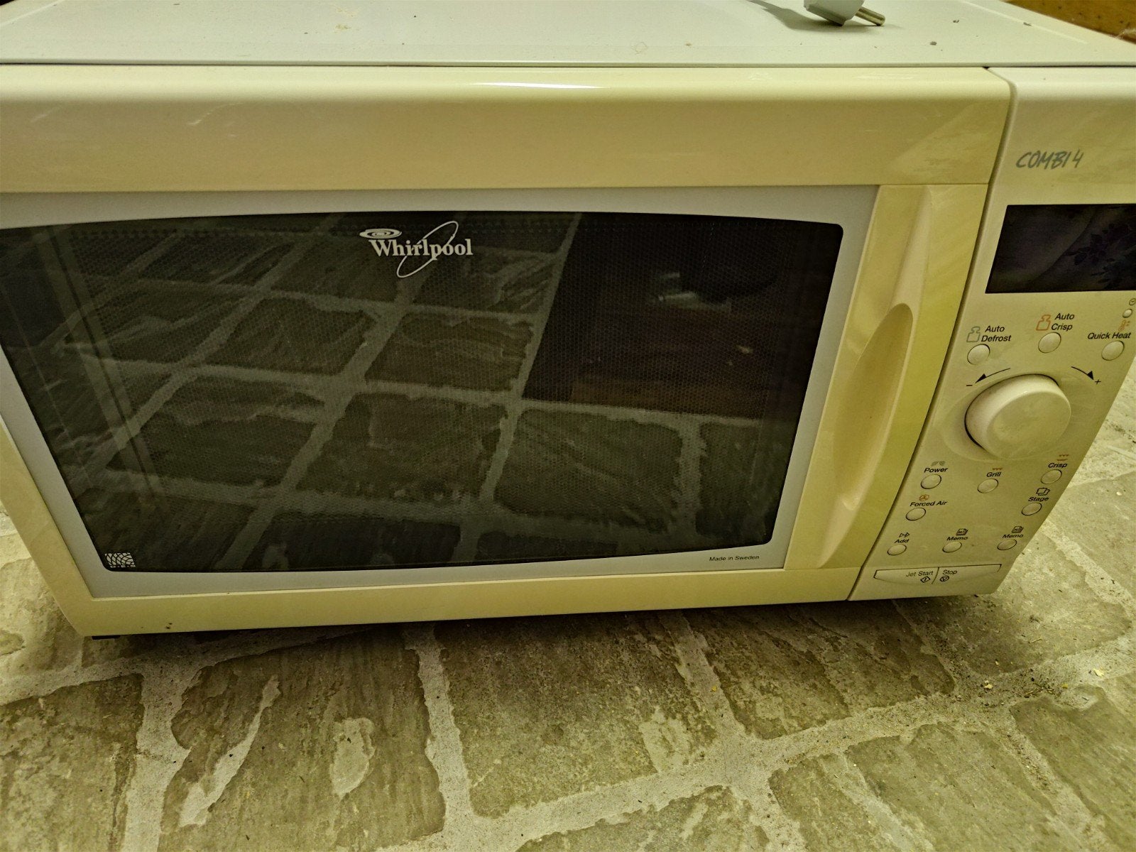 combi microgolfoven Whirlpool, Ophalen, Zo goed als nieuw, Draaiplateau, Combi-microgolfoven