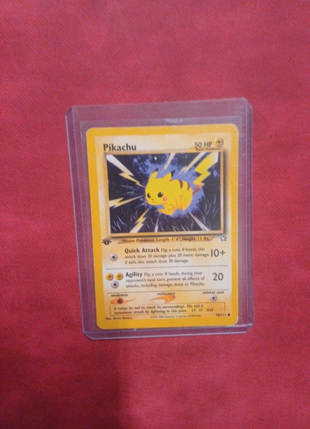 pikachu first edition neo genesis, Ophalen, Gebruikt, Losse kaart