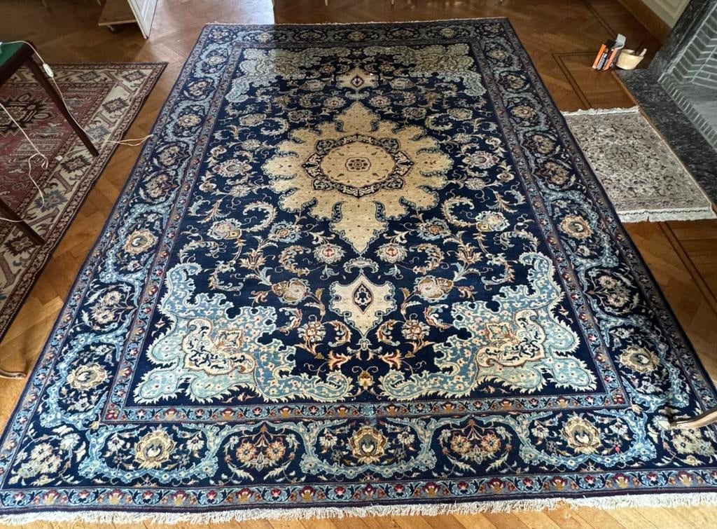Tapis persan authentique en laine noué à la main, Maison & Meubles, Ameublement | Tapis & Moquettes, Utilisé, Crème, Enlèvement