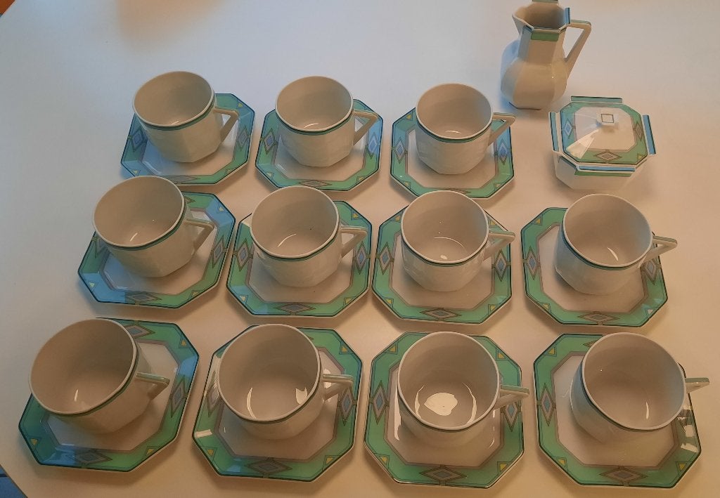 Bernardaud Limoges Otello - 11 kopjes + melkkan + suikerpot, Ophalen