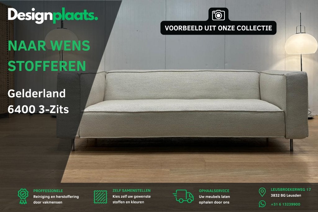 Gelderland 6400 3-Zits Bank – Stoffeer naar wens €2.899, 75 tot 100 cm, Ophalen of Verzenden, Rechte bank, Stof