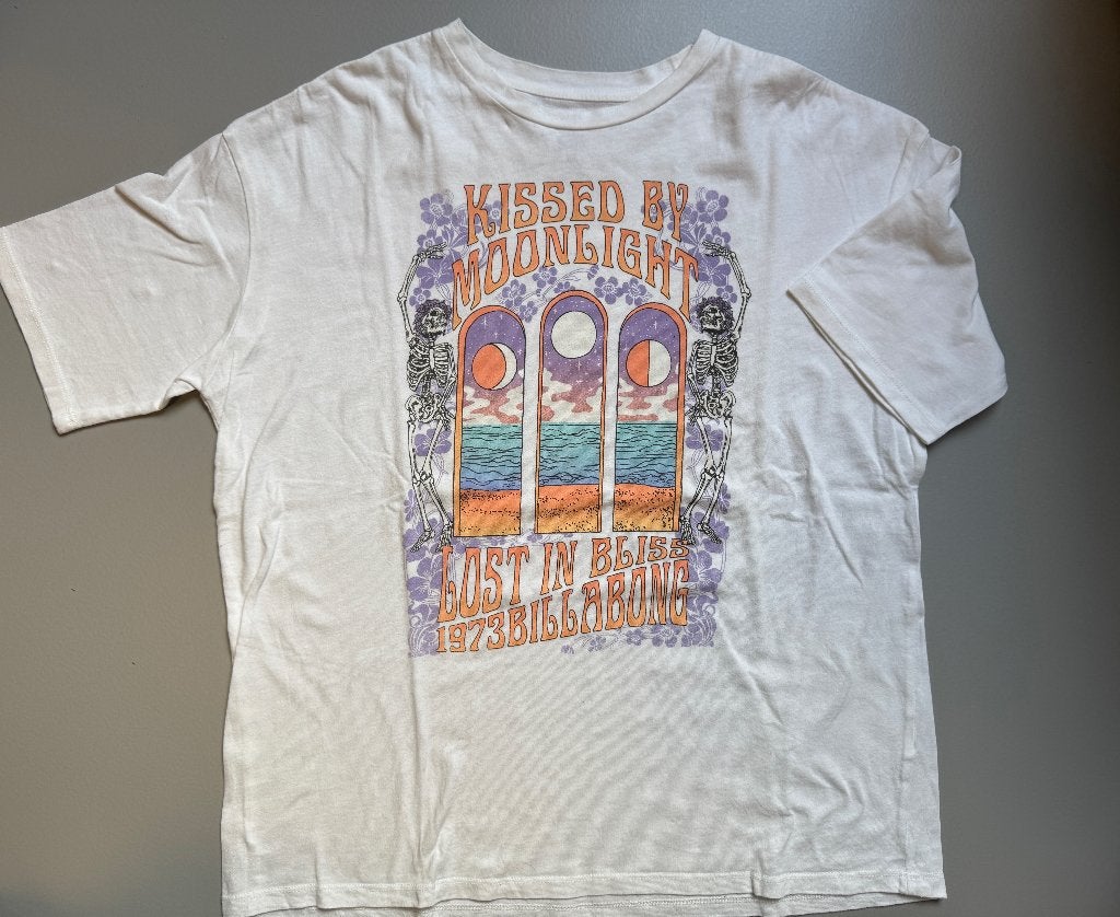 Billabong t-shirt vintage look, maat S, Kleding | Dames, Ophalen of Verzenden, Gedragen, Maat 36 (S)