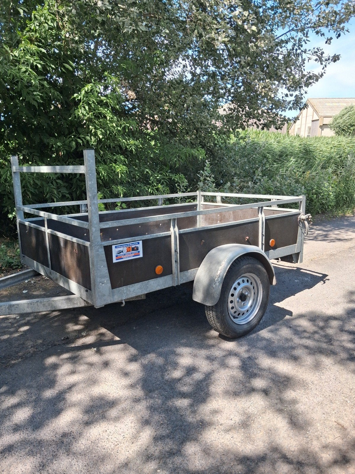 Remorque de 750 kg de 2 m x 1m30 avec filet et roue de secou, Enlèvement, Comme neuf