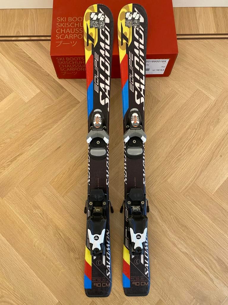 Kinder ski SALOMON 90 cm Equipe T Universal-Ski, Ophalen, Zo goed als nieuw, Ski, Salomon