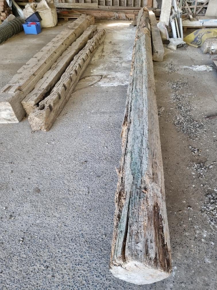 5 houten balken, 300 cm ou plus, Autres essences de bois, Enlèvement, Utilisé