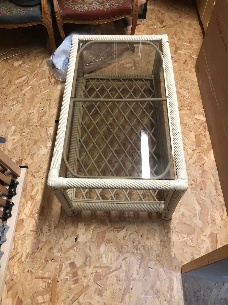 Rotan salontafel 97lx59bx46, Huis en Inrichting, Tafels | Salontafels, Ophalen, Gebruikt
