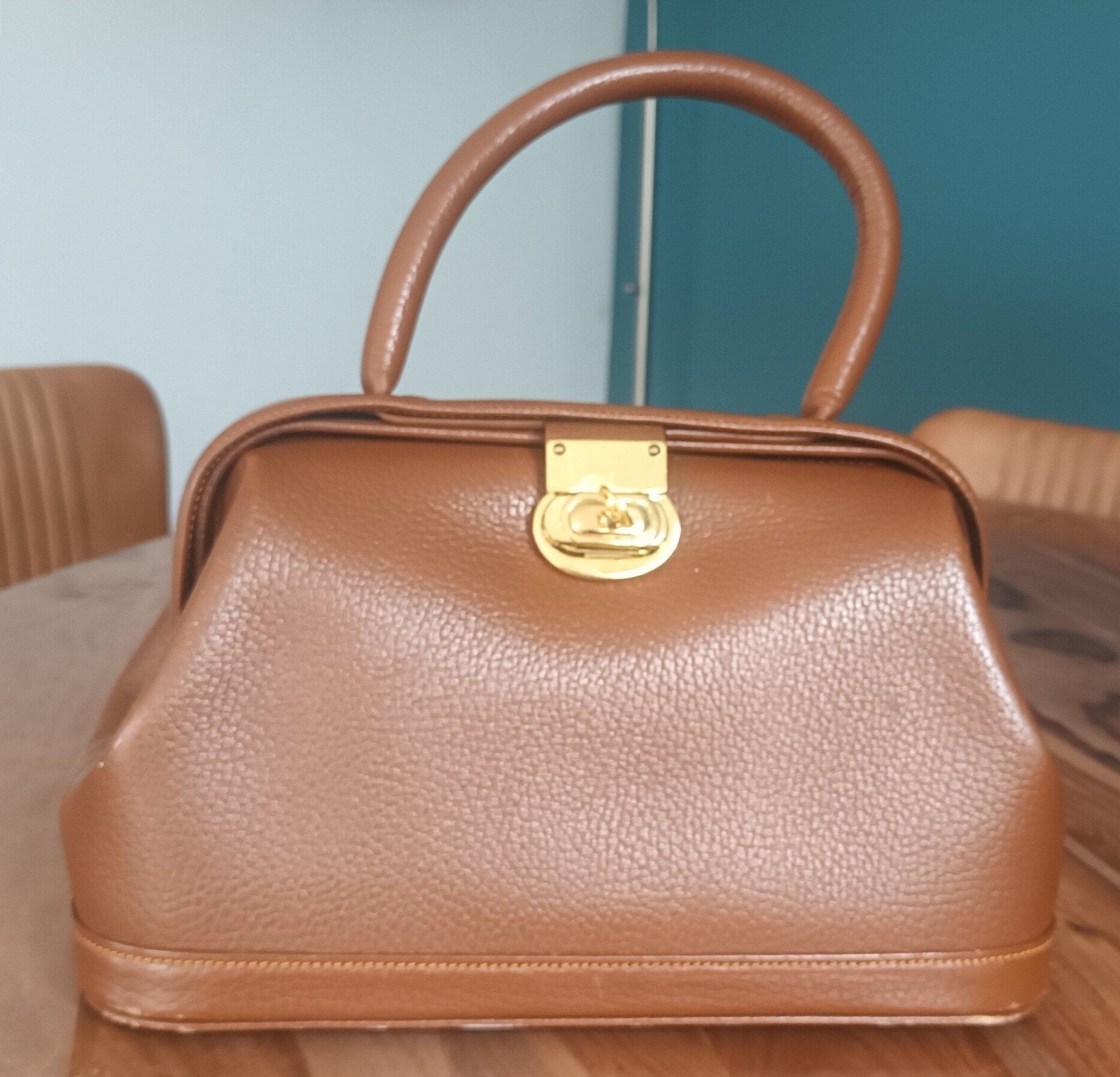 Sac à main vintage rigide en Cuir véritable – Style "Sac de, Enlèvement
