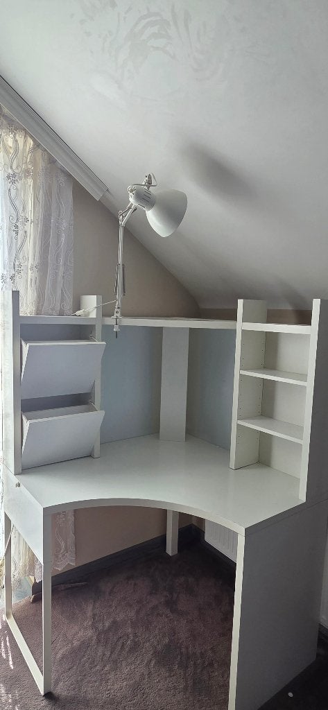 Bureau d'angle ikea, Comme neuf, IKEA, Blanc, Enlèvement