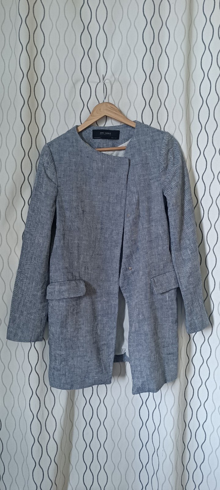 blazer, blauwgrijs * Zara Basic * m, Ophalen of Verzenden, Blauw