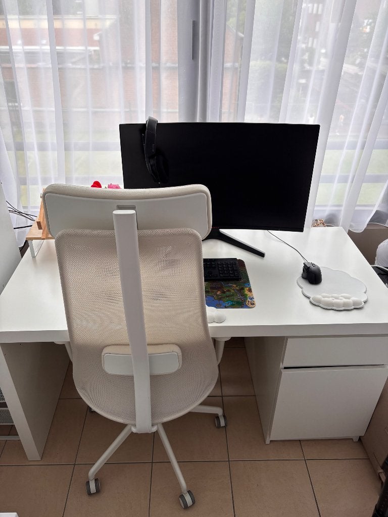 Bureau wit IKEA, Huis en Inrichting, Bureaus, Ophalen, Hout, Zo goed als nieuw, Demontabel