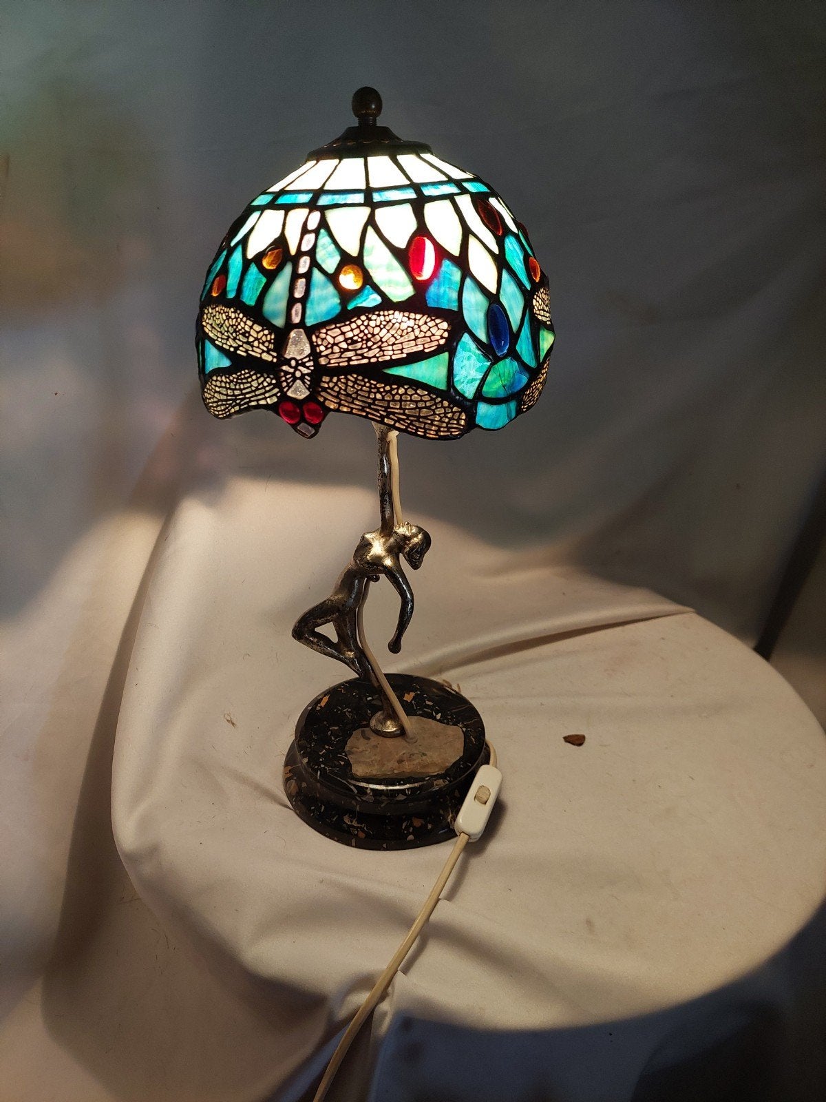 Tiffany style libellé lamp., Ophalen of Verzenden