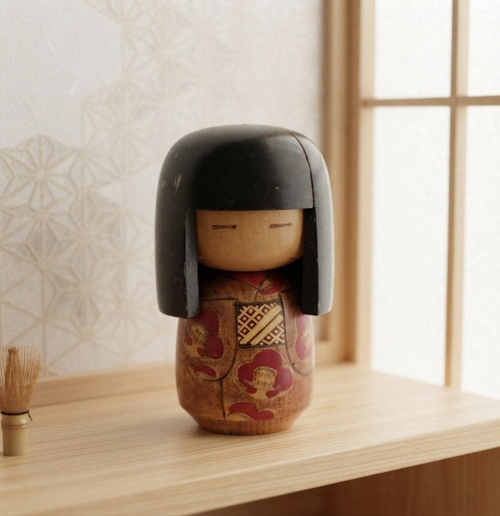 Les magnifiques kokeshi de Miyama Keiji, Antiquités & Art, Art | Art non-occidental, Japon, Bois, Peint, 15 cm