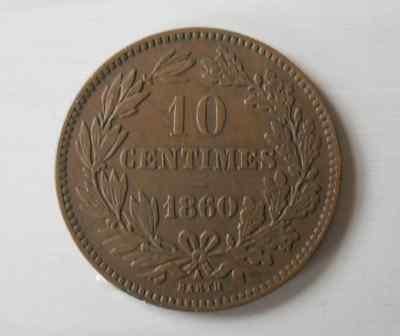 10 centimes luxembourg 1860, Postzegels en Munten, Munten | Europa | Niet-Euromunten, Overige landen, Ophalen of Verzenden