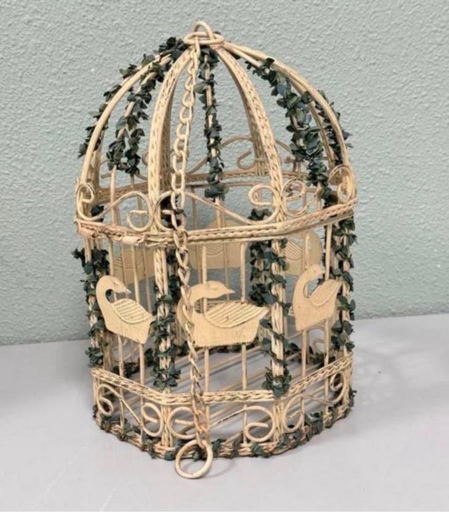Brocante curiosa Vogelkooi deco decoratie 30x20 cm Groot, Antiek en Kunst, Ophalen of Verzenden