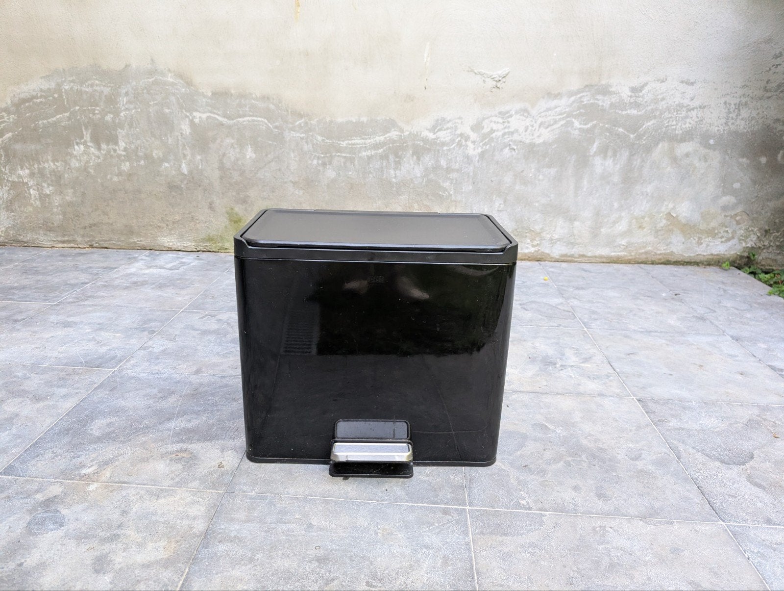 Eko pedaalemmer Essential 20+9L zwart, Ophalen, Zo goed als nieuw, Met pedaal, Minder dan 50 cm