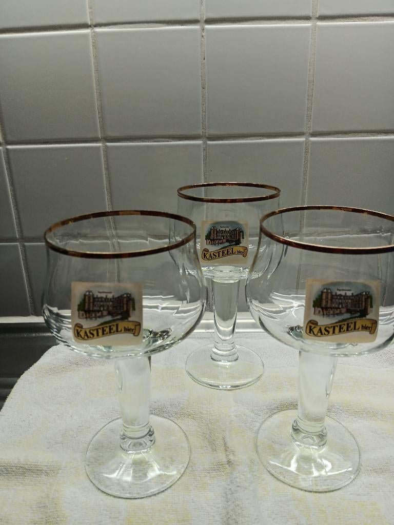 Glas voor kasteelbier in mooie staat, Verzamelen, Ophalen, Zo goed als nieuw, Glas of Glazen, Overige merken