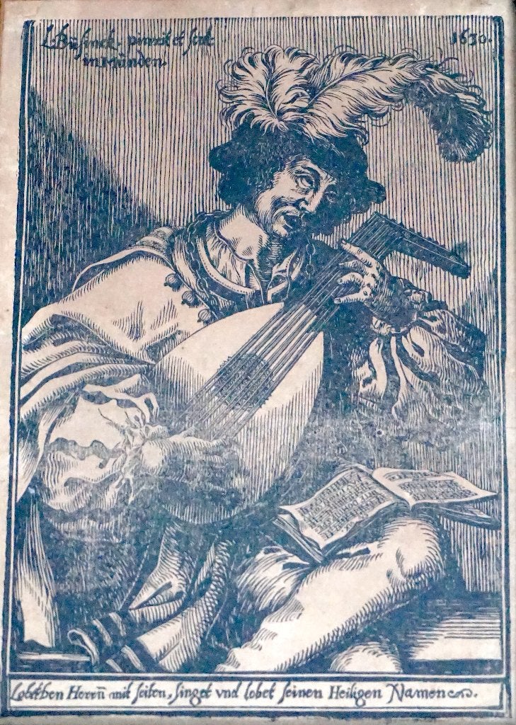 Gravure sur Bois Louis Büfinck École Allemande datée 1630, Enlèvement ou Envoi, Encadré, 1600 - 1699, Portrait