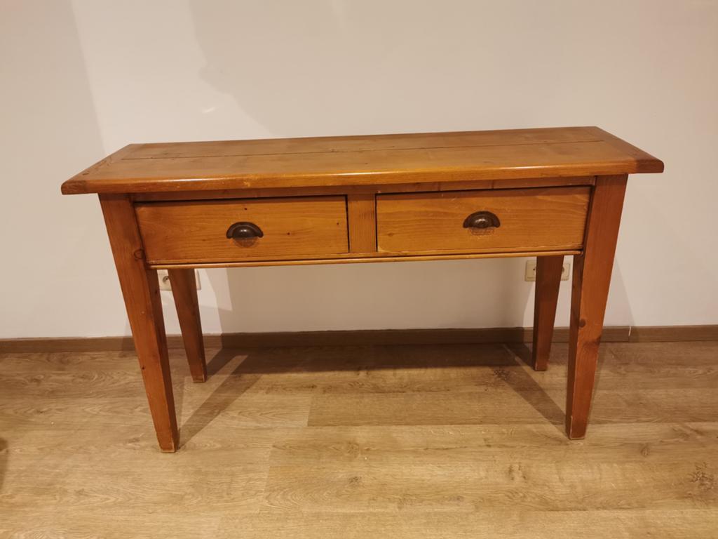 Bijzettafel (grenen)met 2 schuiven in zeer goede staat., Maison & Meubles, Tables | Dessertes, Enlèvement, Comme neuf, 25 à 50 cm