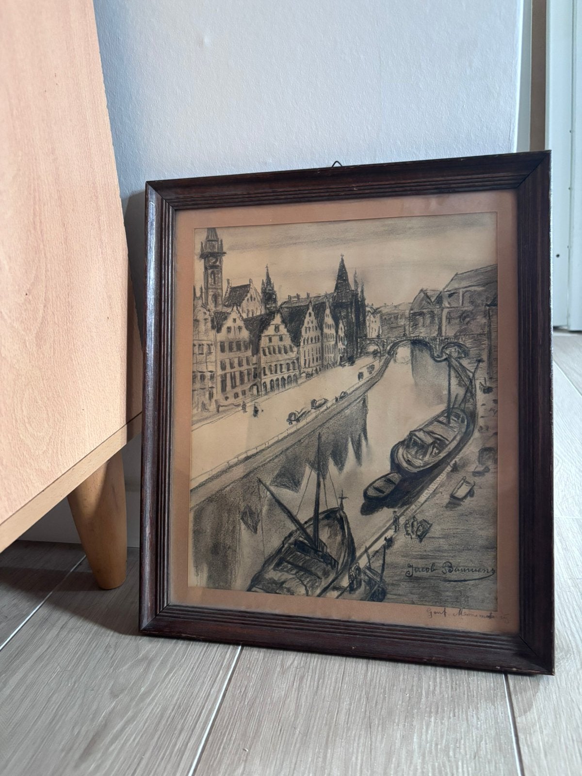 Tekening van Gent, Antiek en Kunst, Ophalen, Tekening